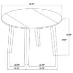 BARTON 5-PIECE ROUND WOOD DINING TABLE SET DARK BROWN - Image 16