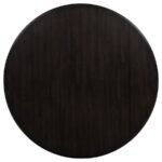 CATLEY 5-PIECE ROUND DROP LEAF DINING TABLE SET DARK COFFEE - Image 6