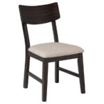 CATLEY 5-PIECE ROUND DROP LEAF DINING TABLE SET DARK COFFEE - Image 7