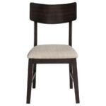 CATLEY 5-PIECE ROUND DROP LEAF DINING TABLE SET DARK COFFEE - Image 8
