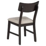 CATLEY 5-PIECE ROUND DROP LEAF DINING TABLE SET DARK COFFEE - Image 9
