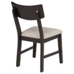 CATLEY 5-PIECE ROUND DROP LEAF DINING TABLE SET DARK COFFEE - Image 11