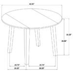 CATLEY 5-PIECE ROUND DROP LEAF DINING TABLE SET DARK COFFEE - Image 16