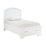 1520WHT-1* Twin Platform Bed with Footboard Storage - Image 2
