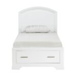 1520WHT-1* Twin Platform Bed with Footboard Storage
