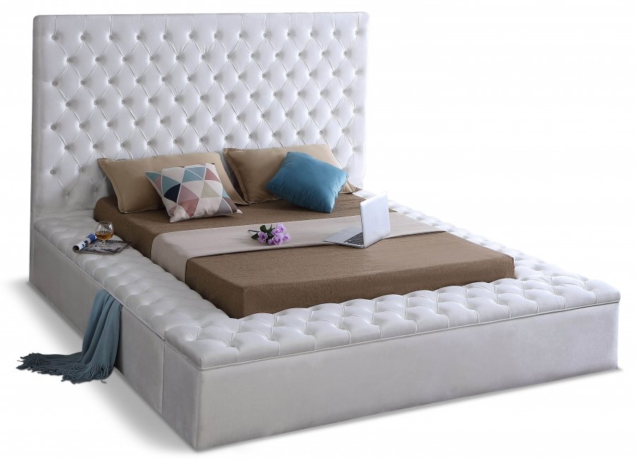 1522.jpg Bliss Velvet Upholstered Bed - Image 1