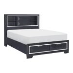 1553-1* Queen Platform Bed with Footboard Storage - Image 2