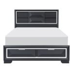 1553-1* Queen Platform Bed with Footboard Storage