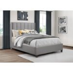 BHE5876FGY-54* 54" Full Size Gray Vinyl Platform Bed  (Regular Full Size Platform Bed with Mattress inside Rails and Footboard) - Image 3