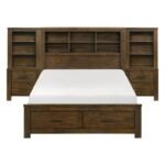 1592-1*WB 5pc Set Queen Wall Platform Bed (QB+2NS+2NS-P)