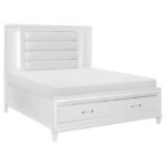 1616W-1* Queen Platform Bed with LED Lighting and Footboard Storage - Image 2