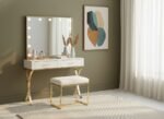 Monroe Vegan Leather Upholstered Stool - Image 2