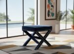 Nixon Velvet Upholstered Stool - Image 2