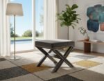 Nixon Velvet Upholstered Stool - Image 2