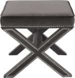Nixon Velvet Upholstered Stool - Image 3