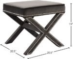 Nixon Velvet Upholstered Stool - Image 4