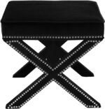 Nixon Velvet Upholstered Stool - Image 3