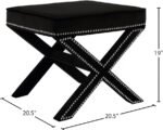 Nixon Velvet Upholstered Stool - Image 4