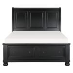 1714BK-1* Queen Sleigh Platform Bed with Footboard Storage