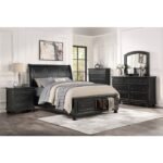 1714BK-1* Queen Sleigh Platform Bed with Footboard Storage - Image 4