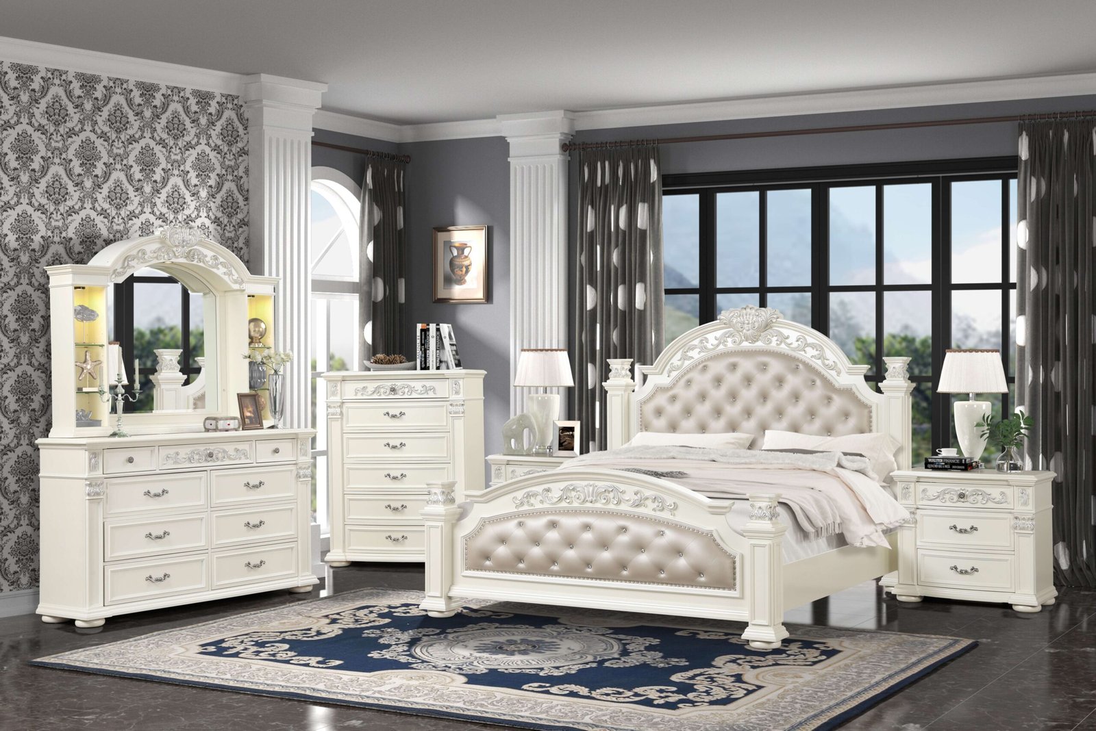 1750338977_5e0bd8dc571dd2e3f14a.jpg PLATINUM WHITE BEDROOM - Image 1
