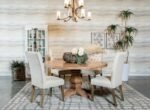 FLORENCE 5-PIECE ROUND DINING TABLE SET RUSTIC HONEY