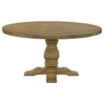 FLORENCE 5-PIECE ROUND DINING TABLE SET RUSTIC HONEY - Image 4