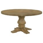 FLORENCE 7-PIECE ROUND DINING TABLE SET RUSTIC HONEY - Image 3