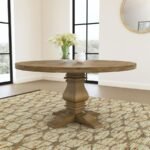 FLORENCE ROUND 60-INCH WOOD DINING TABLE RUSTIC HONEY - Image 2