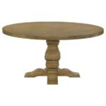 FLORENCE ROUND 60-INCH WOOD DINING TABLE RUSTIC HONEY - Image 3