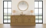 FLORENCE 4-DOOR DINING SIDEBOARD BUFFET CABINET RUSTIC HONEY - Image 2