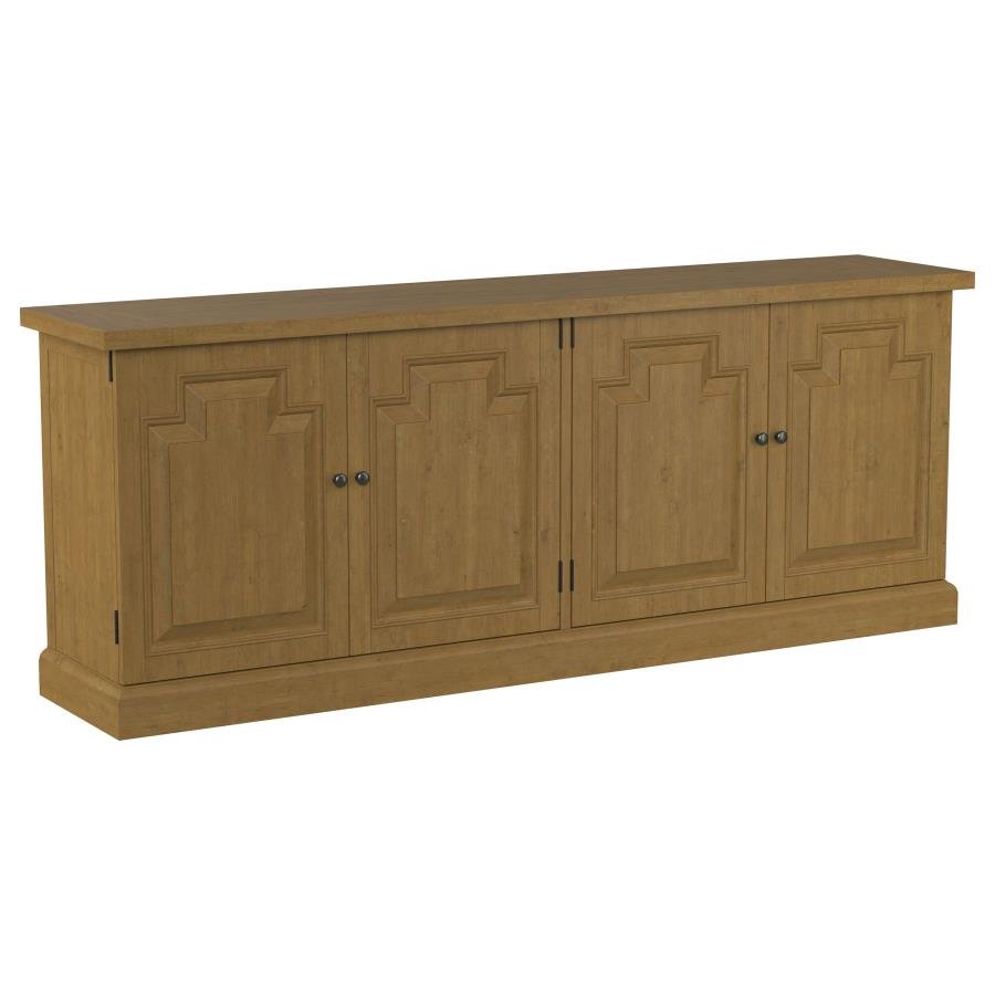 180205_02x900.jpg FLORENCE 4-DOOR DINING SIDEBOARD BUFFET CABINET RUSTIC HONEY - Image 1