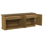 FLORENCE 4-DOOR DINING SIDEBOARD BUFFET CABINET RUSTIC HONEY - Image 3