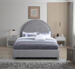 Milo Boucle Fabric Upholstered Bed - Image 4