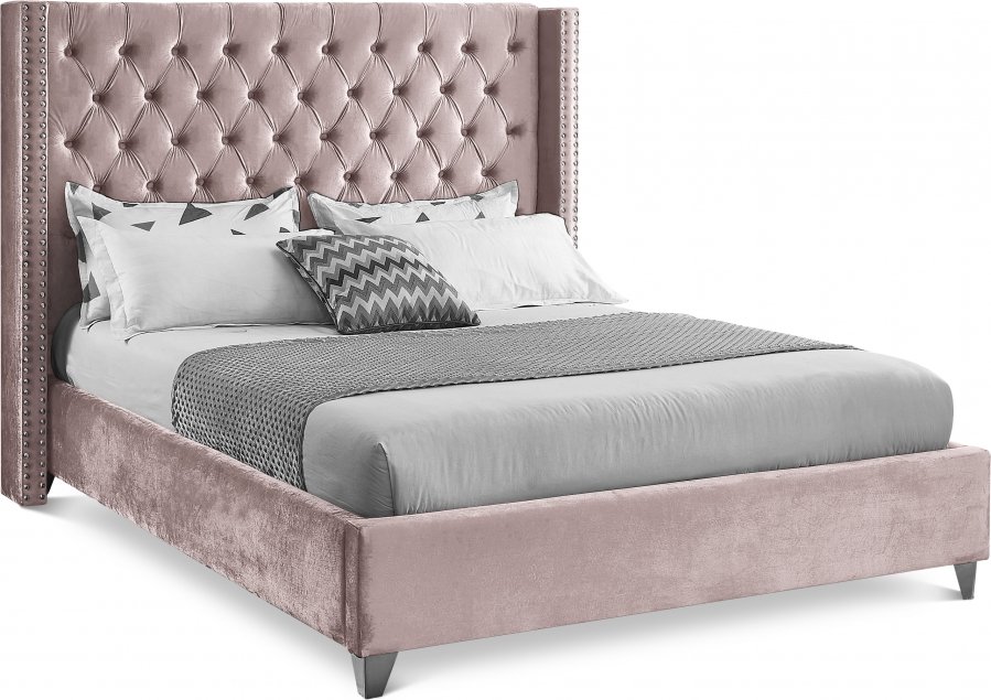 1809.jpg Aiden Velvet Upholstered Bed - Image 1