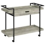 VENTURA 1-DRAWER ENGINEERED WOOD BAR CART GREY DRIFTWOOD