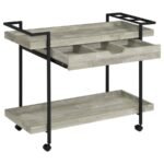 VENTURA 1-DRAWER ENGINEERED WOOD BAR CART GREY DRIFTWOOD - Image 3