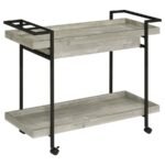 VENTURA 1-DRAWER ENGINEERED WOOD BAR CART GREY DRIFTWOOD - Image 6