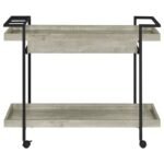 VENTURA 1-DRAWER ENGINEERED WOOD BAR CART GREY DRIFTWOOD - Image 7