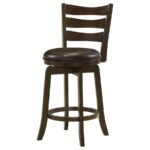 MURPHY WOOD COUNTER HEIGHT SWIVEL BAR CHAIR DARK BROWN - Image 4
