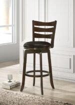 MURPHY WOOD PUB HEIGHT SWIVEL BAR CHAIR DARK BROWN - Image 2