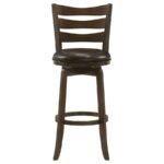 MURPHY WOOD PUB HEIGHT SWIVEL BAR CHAIR DARK BROWN - Image 3