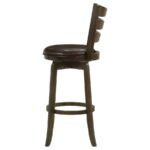 MURPHY WOOD PUB HEIGHT SWIVEL BAR CHAIR DARK BROWN - Image 5