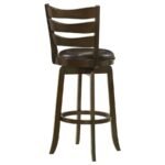 MURPHY WOOD PUB HEIGHT SWIVEL BAR CHAIR DARK BROWN - Image 7