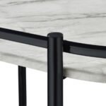 DESIREE 2-TIER FAUX MARBLE SHELF METAL BAR CART BLACK - Image 10