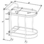 DESIREE 2-TIER FAUX MARBLE SHELF METAL BAR CART BLACK - Image 12