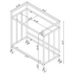 CARA 2-TIER RECTANGULAR GLASS SHELF METAL BAR CART CHROME - Image 8