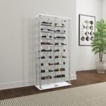 MONTARA TEMPERED GLASS WINE STORAGE LED CURIO CABINET CHROME - Image 2