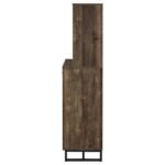MENDOZA 2-DOOR HOME BAR CABINET WINE STORAGE RUSTIC OAK - Image 6