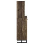 MENDOZA 2-DOOR HOME BAR CABINET WINE STORAGE RUSTIC OAK - Image 9